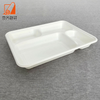 4 Compartment Meal Tray Rectangular Plate Greaseproof Microwavable Disposable Sugarcane Paper Plates