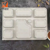 New environmental protection disposable food packaging 8-grid takeaway lunch box microwave degradable corn starch food container