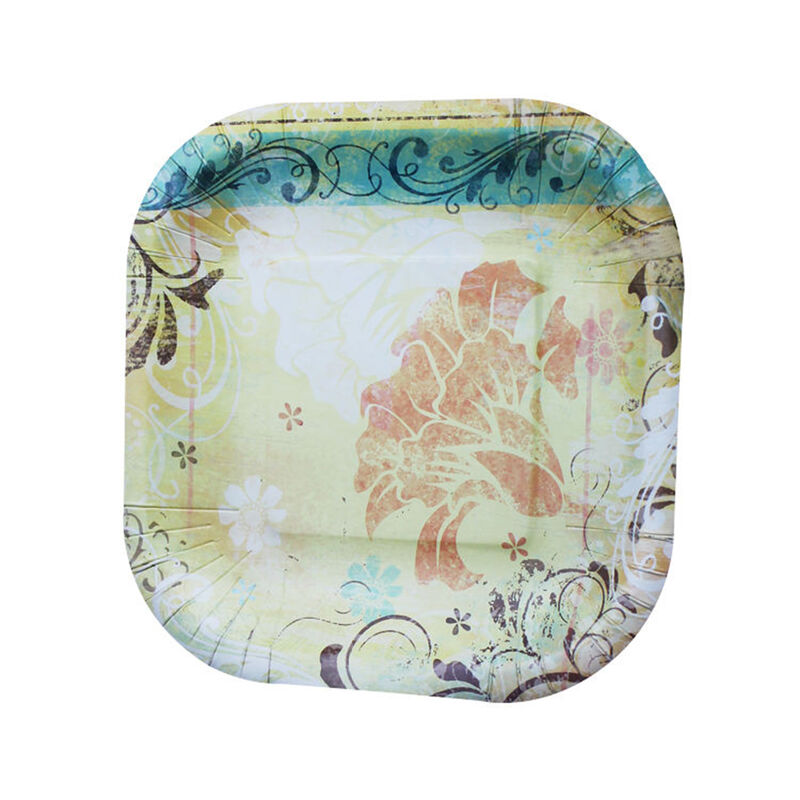 Wholesale high quality Disposable paper plate Custom color size pattern square disposable paper plate