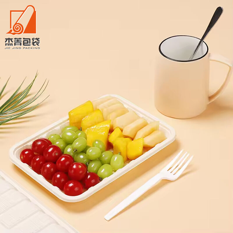 Disposable Biodegradable Cornstarch Meat Tray Eco-Friendly Take Away Food Tray