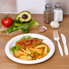 8 inch disposable dinnerware plate corn starch eco friendly single use white round plates disposable food serving plate