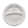 8 Inches 3 Compartment Plate Corn Starch Food Tray Disposable Biodegradable Compartment Dinner Plates