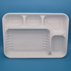 Rectangular Divided One Time Lunch Box 5 Compartment Corn Starch Disposable Degradable Meal Prep Lunch Box Food Container