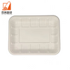 Custom Supermarket Disposable Sealable Rectangular Corn Starch Takeaway Fresh Food Packing Trays Plate Biodegradable Meat Tray