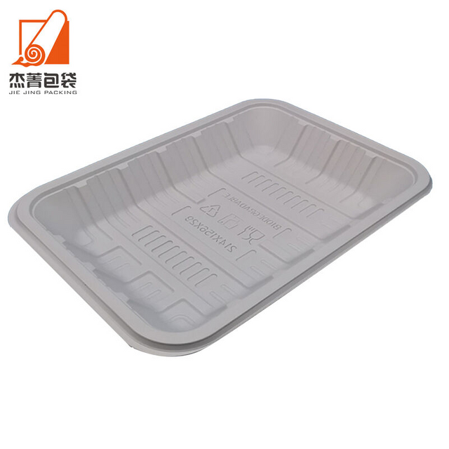 EcoNewLeaf Biodegradable and Disposable Trays for Fruits Corn Based Meal Tray