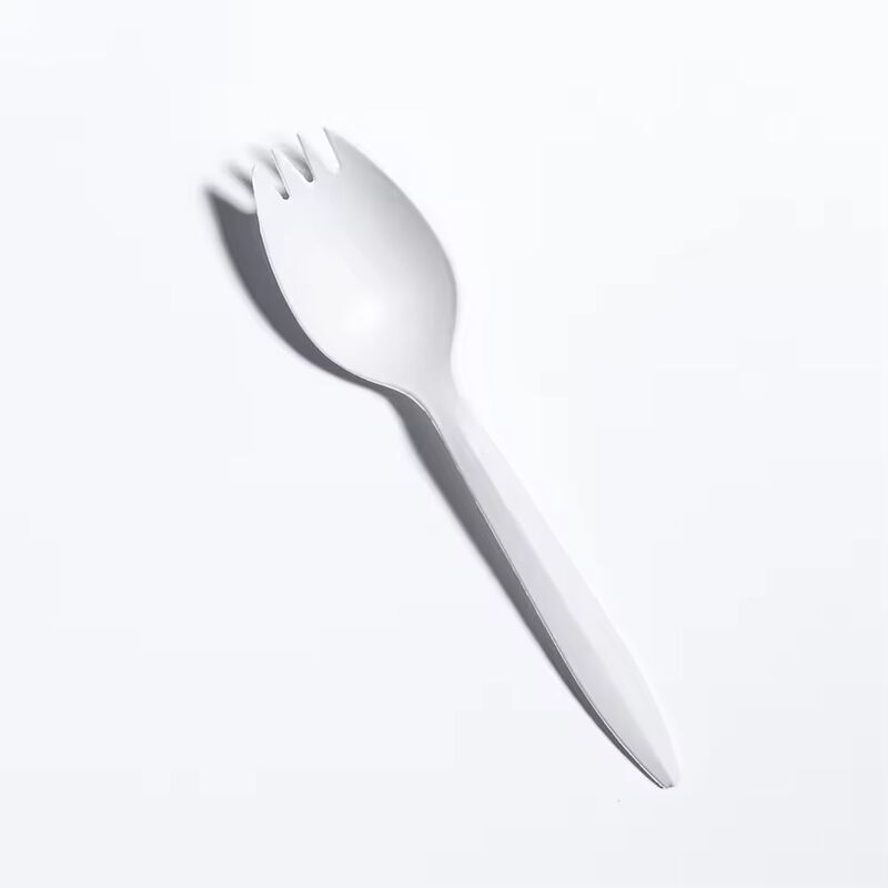 White Disposable Sporks Compostable Eco-Friendly and Kid-Safe 2-in-1 Utensils Built Strong to Last Large Meals