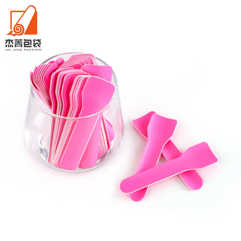 Sustainable Rainbow Disposable Paper Tableware: Colorful Assorted Cake Dessert Spoons Ice Cream Spoons