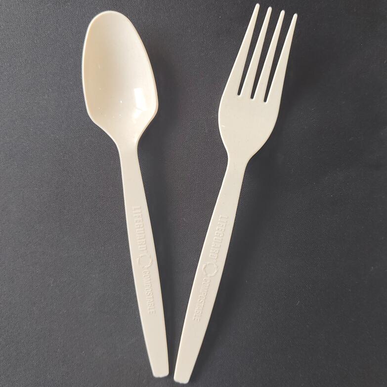 Wholesale biodegradable corn starch plastic knife fork spoon eco- friendly plastic cutlery compostable plastic tableware