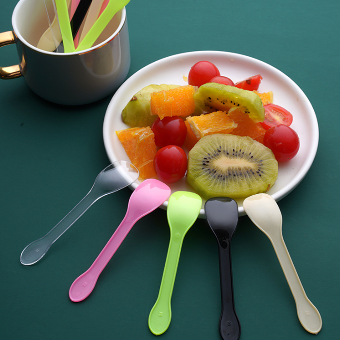 Disposable Cake Dessert Scoop Sample Disposable Plastic Ice Cream Yogurt Pudding Plastic Spoon