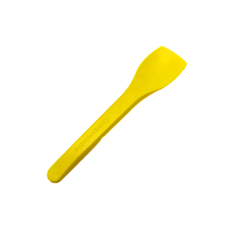 Compostable Individually Wrapped Cutlery Disposable Small Spoon PLA Colorful Ice Cream Tasting Spoons for Party