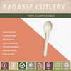 Wholesale Disposable Biodegradable Heavy Duty Utensils Ice Cream Spoon Sugarcane Bagasse Paper Pulp Disposable Spoon