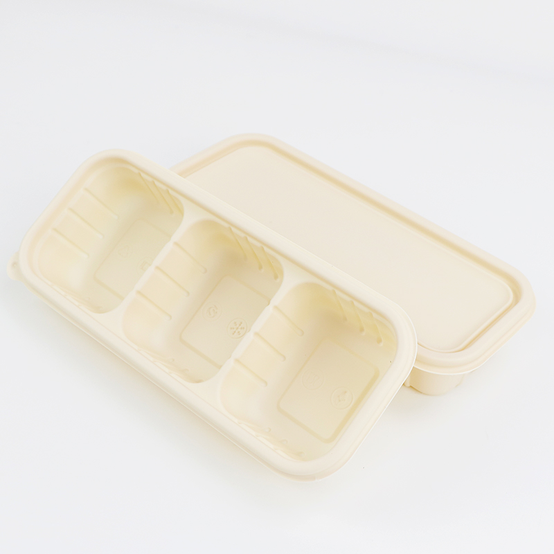 Biologisch abbaubarer Maisstärke-Lebensmittel behälter Einweg-Plastik-Maisstärke zum Mitnehmen Einmalige Essens zubereitung sbox mit Fach