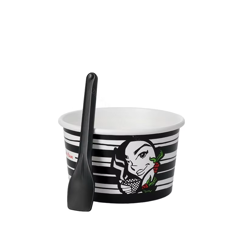 Biodegradable Compostable PLA Individually Wrapped Ice Cream Gelato Spoon