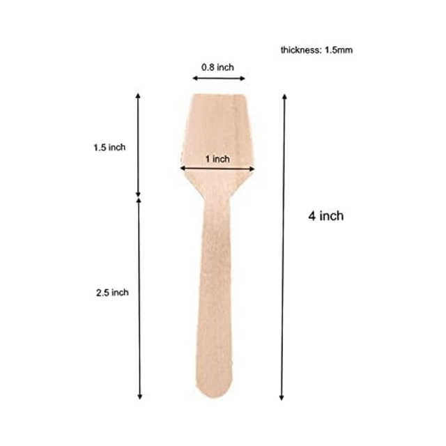 Disposable mixing spatula Wooden mini ice cream scoop Natural wooden scoop