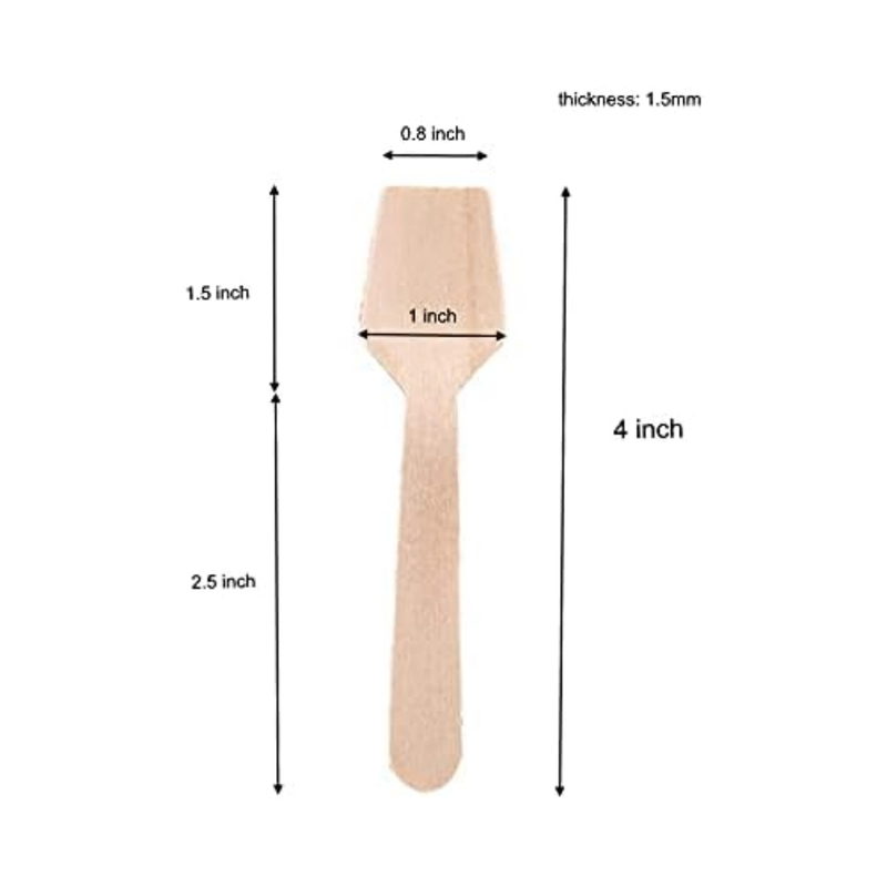 Disposable mixing spatula Wooden mini ice cream scoop Natural wooden scoop