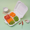 Günstige Einweg-Lunchbox zum Mitnehmen mit 3 Fächern Mikrowelle Kunststoff Lebensmittel Bento Vorrats behälter