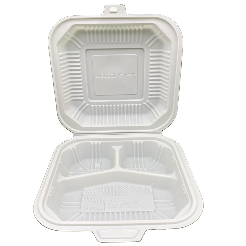 Kompost ierbare Einweg-Maisstärke-Lunch-Clamshell-Box