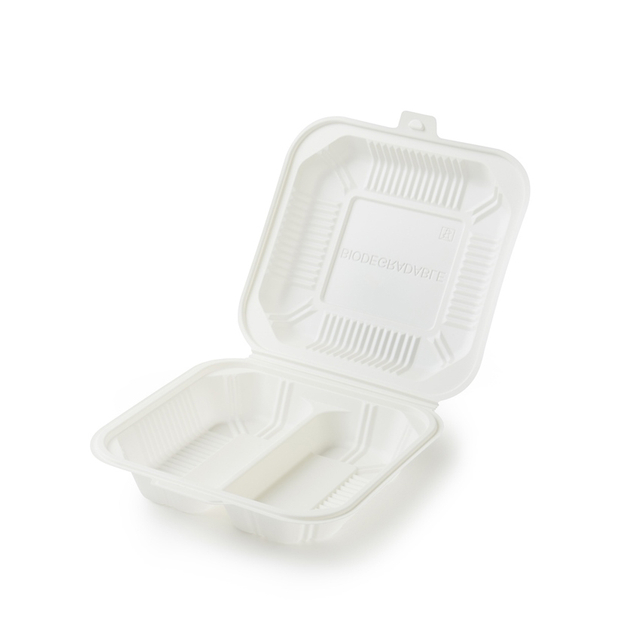 Maisstärke Biologisch abbaubare Maisstärke Mahlzeit Box Einweg Umwelt freundliche Besteck packung Bento Box Square Box Bowl