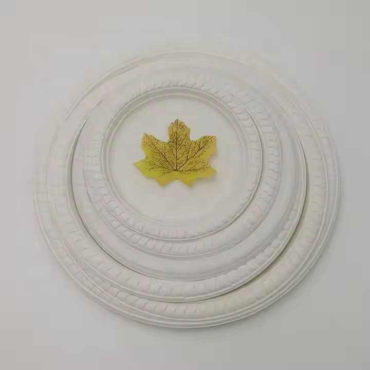 Corn Starch 8 Inch Disposable Party Plate Cornstarch Lunch Plate Cornstarch 3 Partitioned Plate Lid