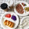  Divided Bagasse Plate White Round Fiber Plate Sugarcane Dinner Plate Food Container