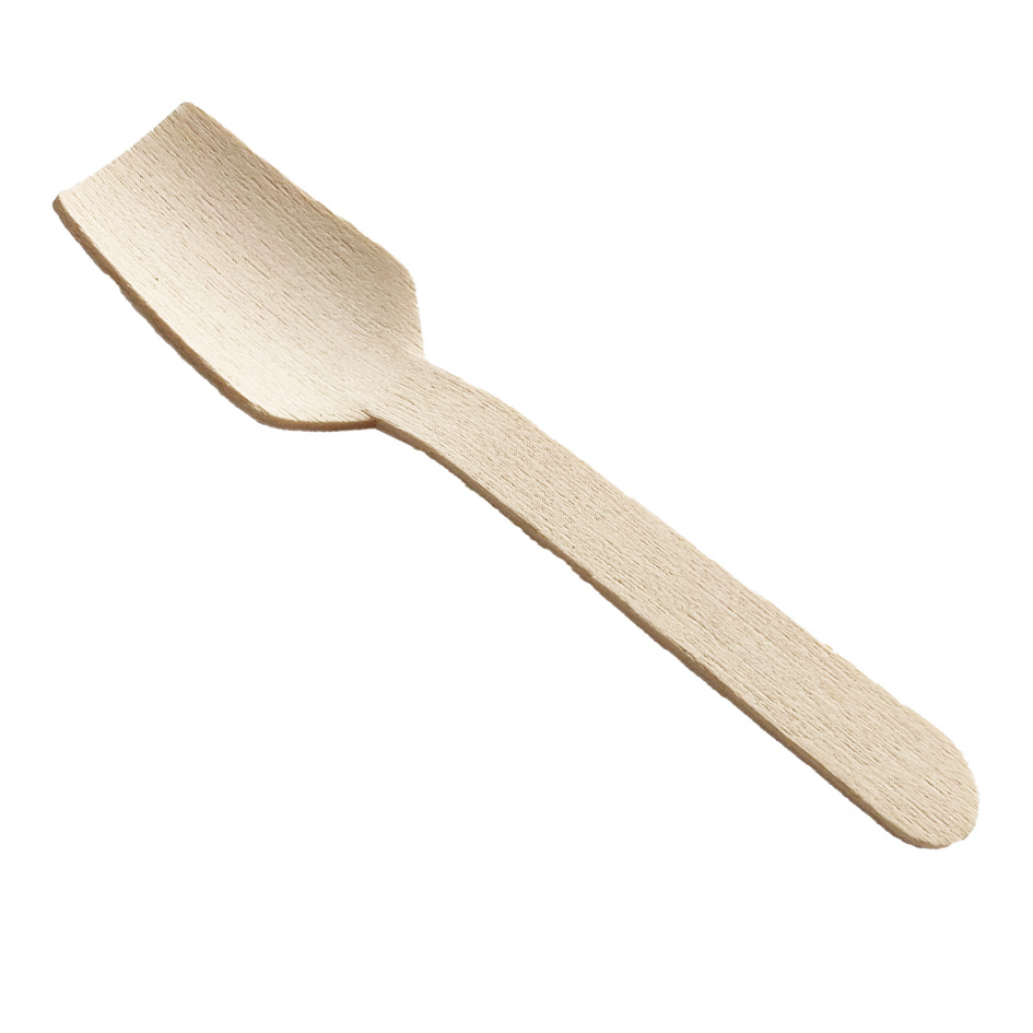 Healthy Biodegradable Disposable Wooden Spoon Customized Shape Wooden Spoons