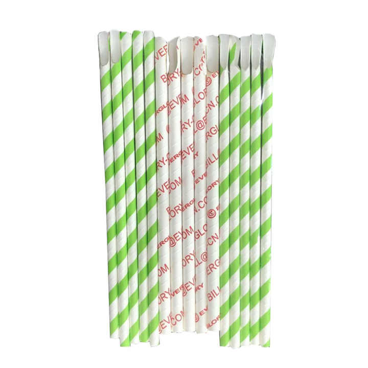 Customized Strip Mix Printed Colors Dot Striped Paper Straws