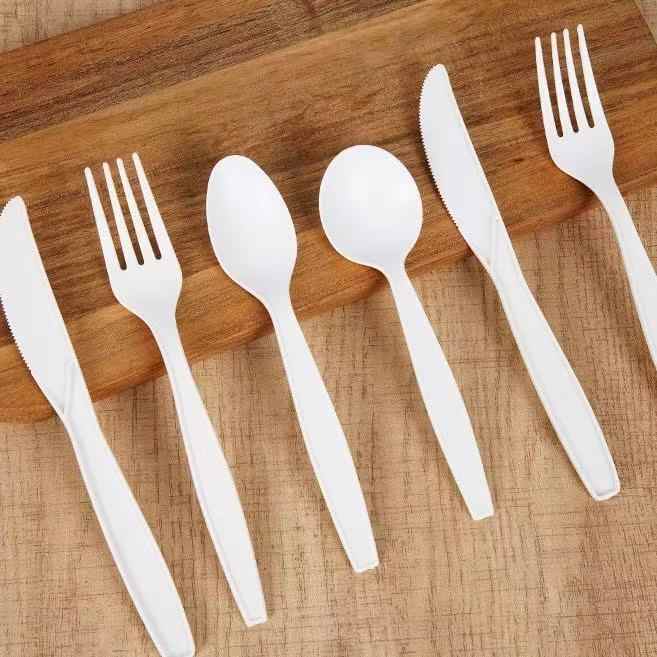 Customizable Renewable CPLA Compostable Disposable Cutlery Set Biodegradable Onboard Catering Plastic Plates & Bowls