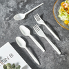Disposable Restaurant Individually Wrapped White Plastic Utensils Plastic Spoon and Fork
