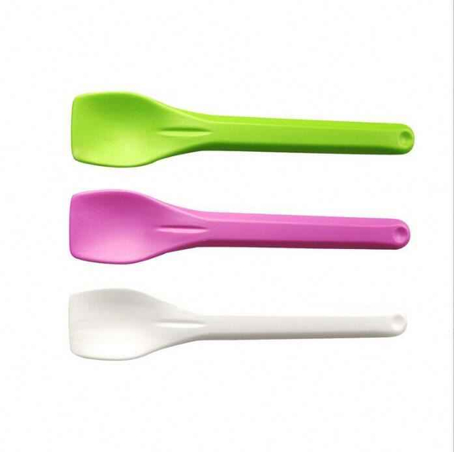  Pink White PLA Degradable Disposable Spatula Spoon for Ice Cream Yogurt Cake