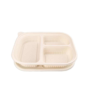 Corn Starch Box Take Out Container Food Box Lunch Box Cornstarch with 4 Compartments Food Packing to Go