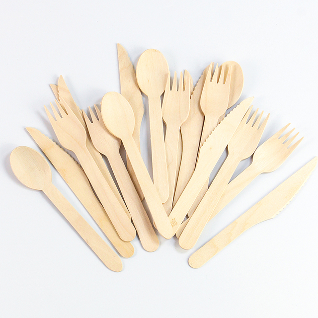 China Factory Wholesale 160 mm Wood Cutlery Wooden Cutlery Set With Cheap Price