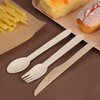 High Quality 100% Eco Friendly Wood Disposable Cutlery Set Wooden Cutlery Set Travel Kit Spoons Forks Knives