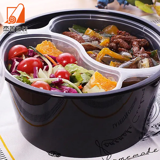 Disposable Double-layer Sandwich Compartment Plastic Takeaway Lunch Box Individually Lined Tray Without Lid Box