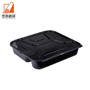 Disposable 4 Compartment Bento Box Hinged-Lid Lunch Container