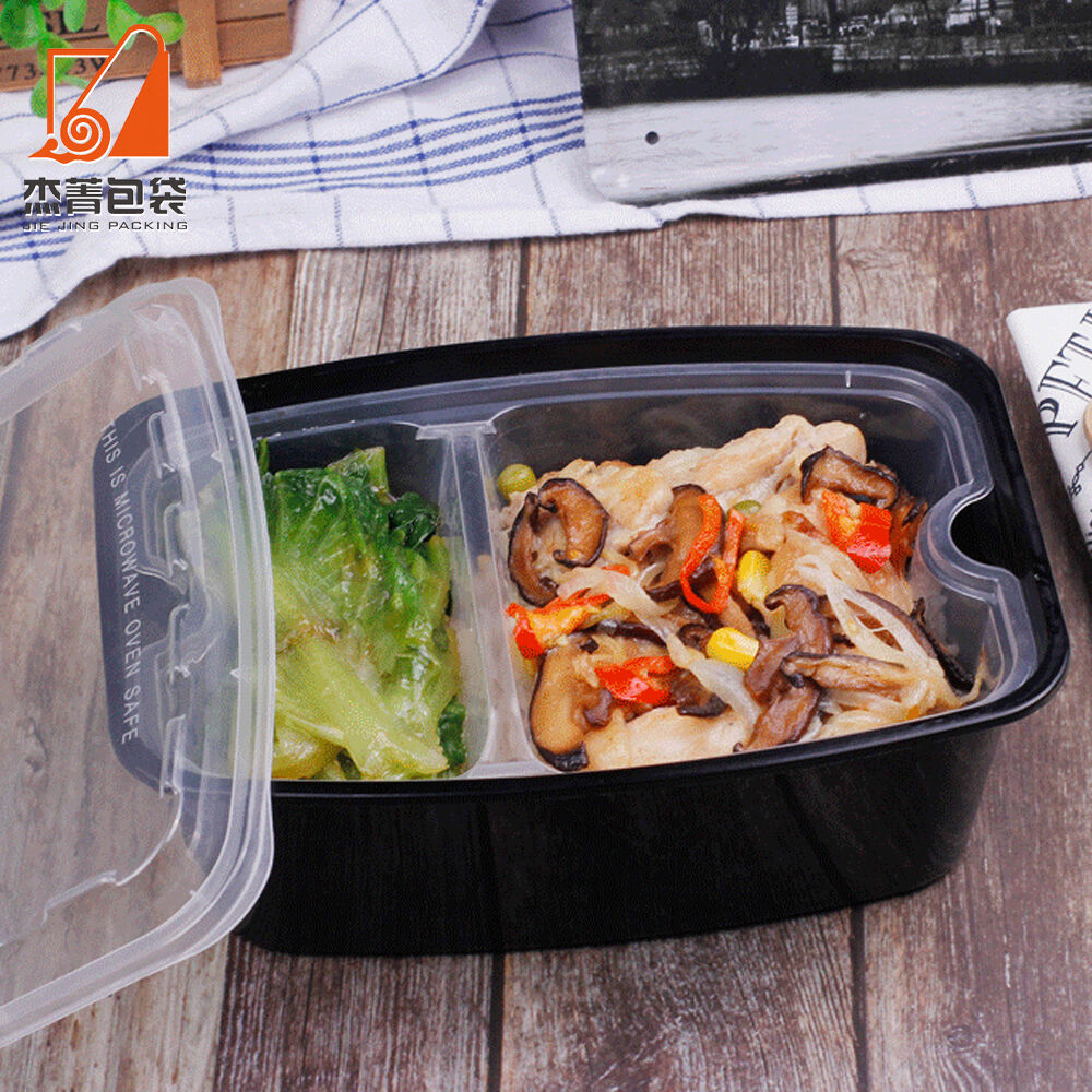 American Style Black Square Disposable Plastic Takeaway Packaging Box Inner Liner