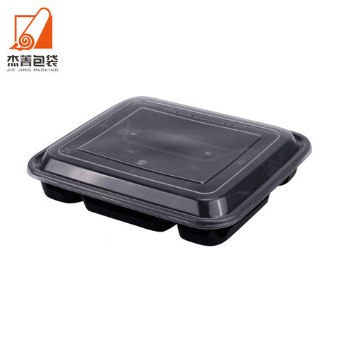 Disposable Microwave Thickened PP Transparent Food-grade One-piece Lid Four Compartments Fast Food Takeaway Lunch Box