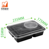 S3+1* Disposable PP Plastic Four Compartments Square Round Cafeteria Set Meal Takeaway Large Capacity Deep Packing Box