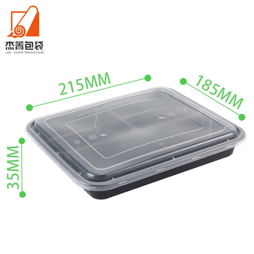 Hot Sale Container 3 Compartments Rectangular Food Containers restaurant Food Container Microwave Oven Container