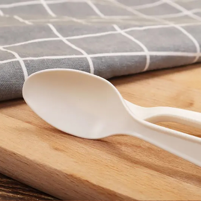 Individually Wrapped Disposable Cornstarch Biodegradable Cutlery Spoon Eco Friendly Spoon