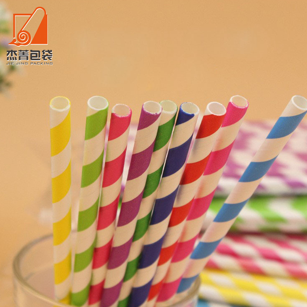 Factory price Drink straw 100% biodegradable straw Beverage paper straw Colored striped straw