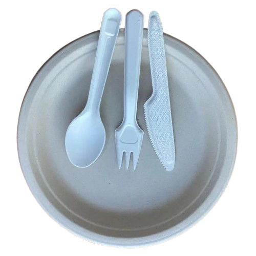 100% Biodegradable Compostable Sugarcane Bagasse Fiber Plant Paper Pulp Fork Knife Spoon Cutlery