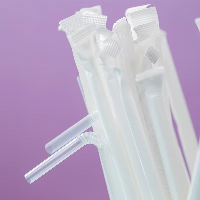 210mm Flexible Pink Straw Eco-Friendly Biodegradable Disposable Plastic Straws Party Drinks 6mm Diameters Straight