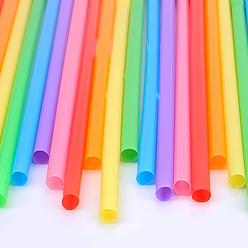Colorful Disposable Flexible Plastic Straws Beverage Juice Creative Design Individually Wrapped Plastic Drinking Straws