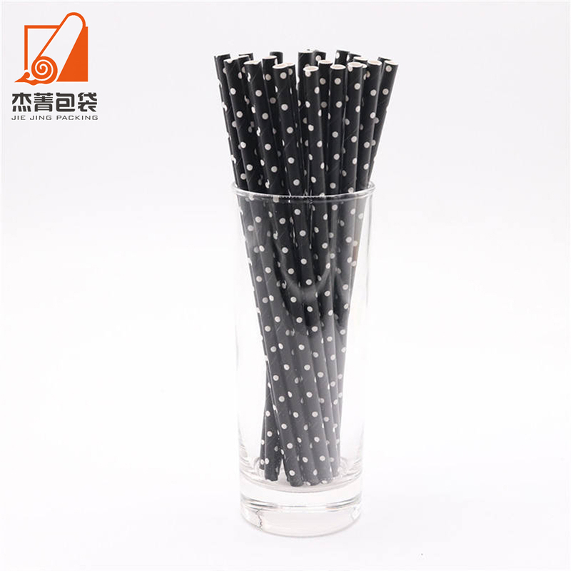 Factory price Paper straw Disposable polka dot paper straws are biodegradable