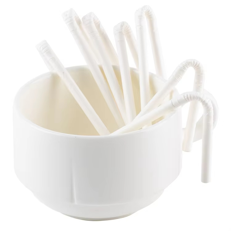 Bendable Paper Straw Cocktail Juice Drinking Straw Eco-friendly Straws Customized Color & Pattern