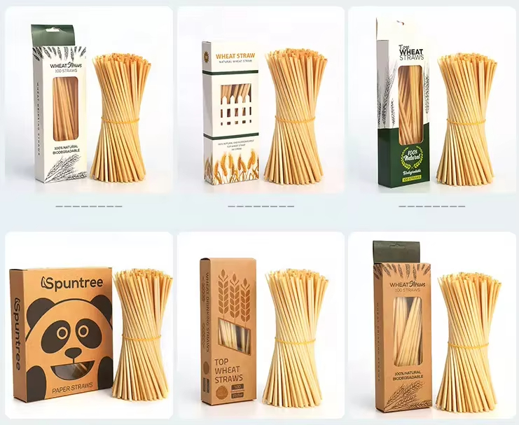 Eco Friendly Natural drinking Straws, Organic Wheat Drinking Straws, 100% Biodegradable compostable Straws