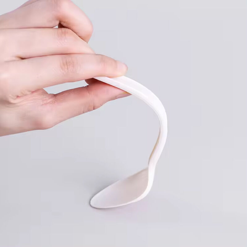 Takeaway Food Party Eco-Friendly Dinnerware Cornstarch Cutlery Milky White Color Biodegradable Cutlery Disposable Spoons