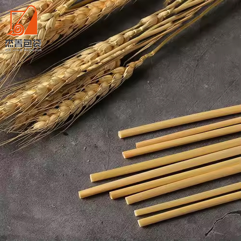 New eco friendly 100 biodegradable grass disposable wheat drink tube straw custom individually wrapped wheat straws
