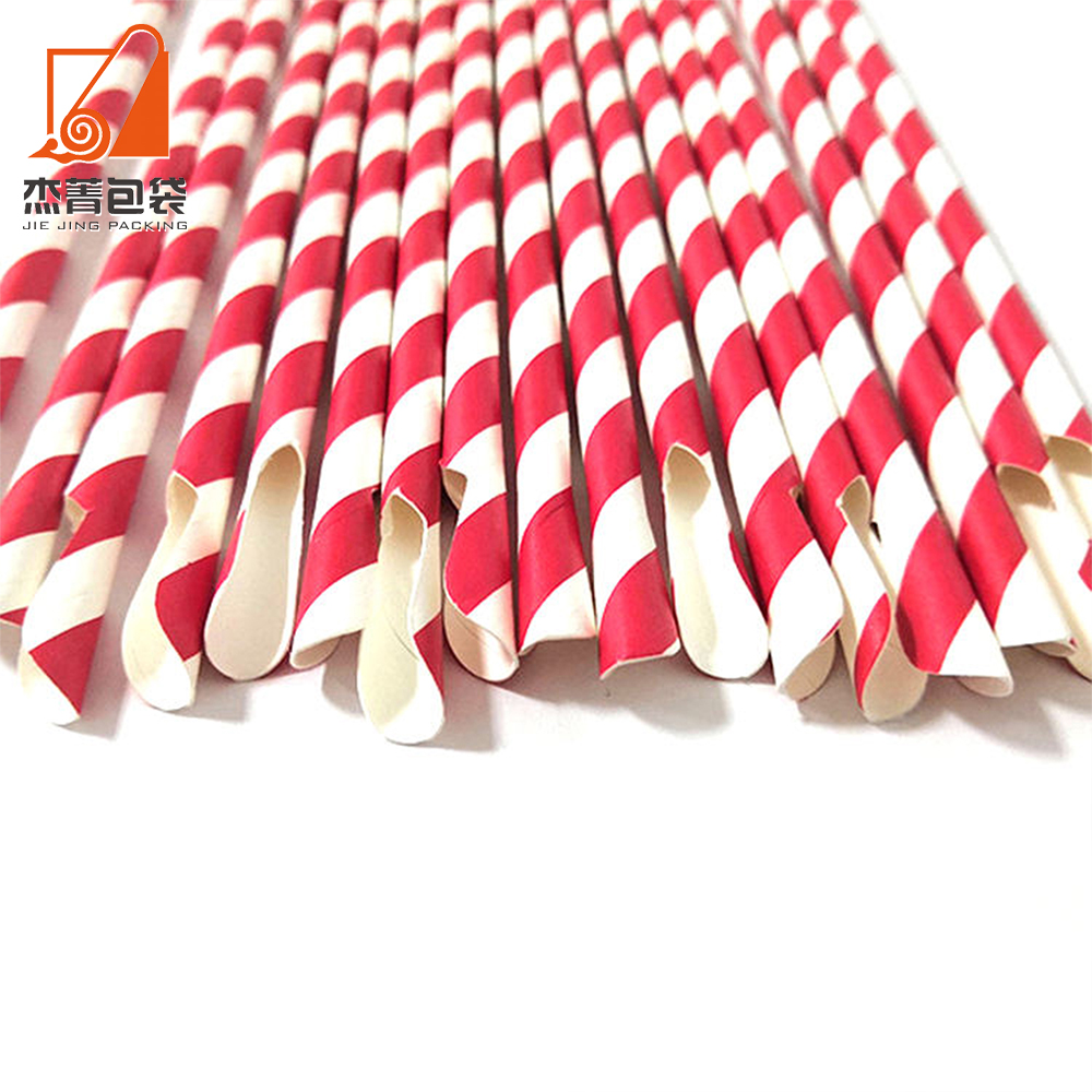 High quality Spoon straw Biodegradable pearl paper spoon straw milkshake straw