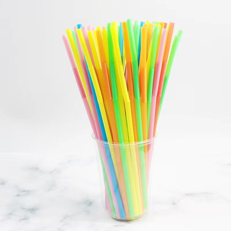 Straight disposable plastic straws bendy straws pp drinking colorful art party juice drinking pp straw